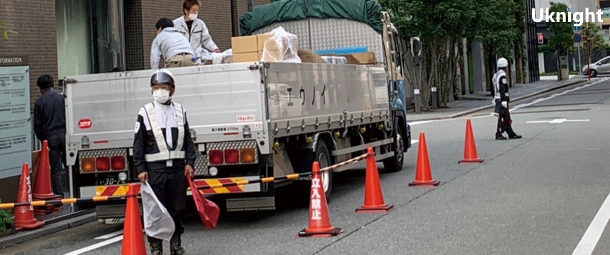 福岡市博多区にて交通誘導警備を実施致しました。