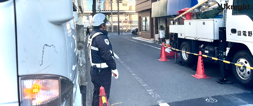 小平市内にて交通誘導警備業務を実施致しました。